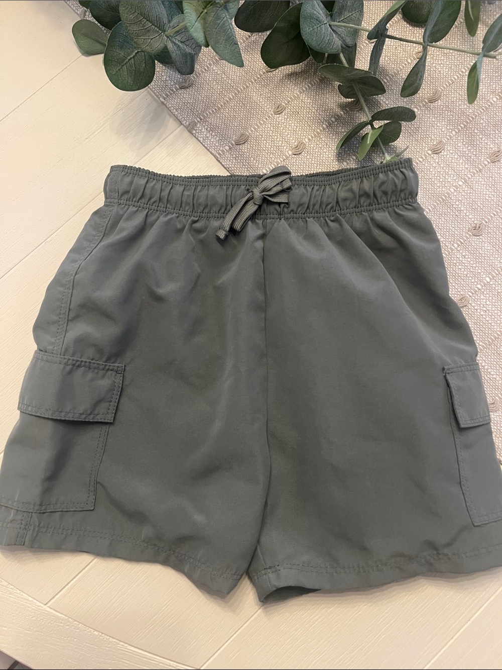 H&M Boys Olive Green Swim Trunks